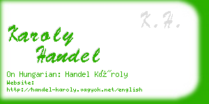 karoly handel business card